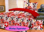 Sprei Katun Motif Anak Mickey Mouse Super Star Merah